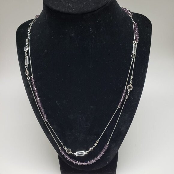 RSVP Layered Silver-tone - Sparkling Crystals Lavender Beaded Necklace - Women - Picture 3 of 9